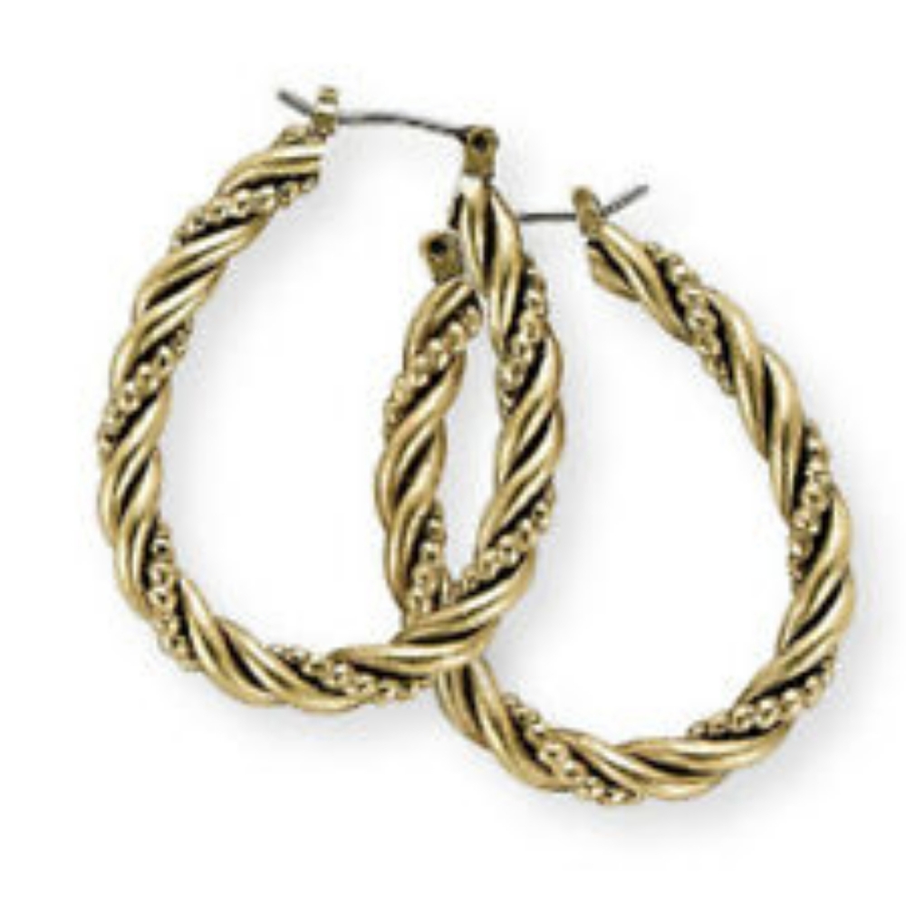 Simple Twist gold and black earrings